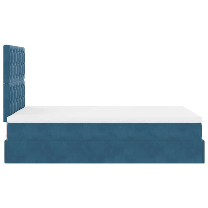 Cadre de lit ottoman avec matelas bleu foncé 120x190 cm velours - Photo n°7