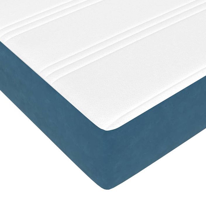 Cadre de lit ottoman avec matelas bleu foncé 140x190 cm velours - Photo n°10