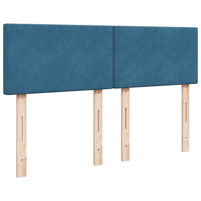 Cadre de lit ottoman avec matelas bleu foncé 140x190 cm velours - Photo n°7