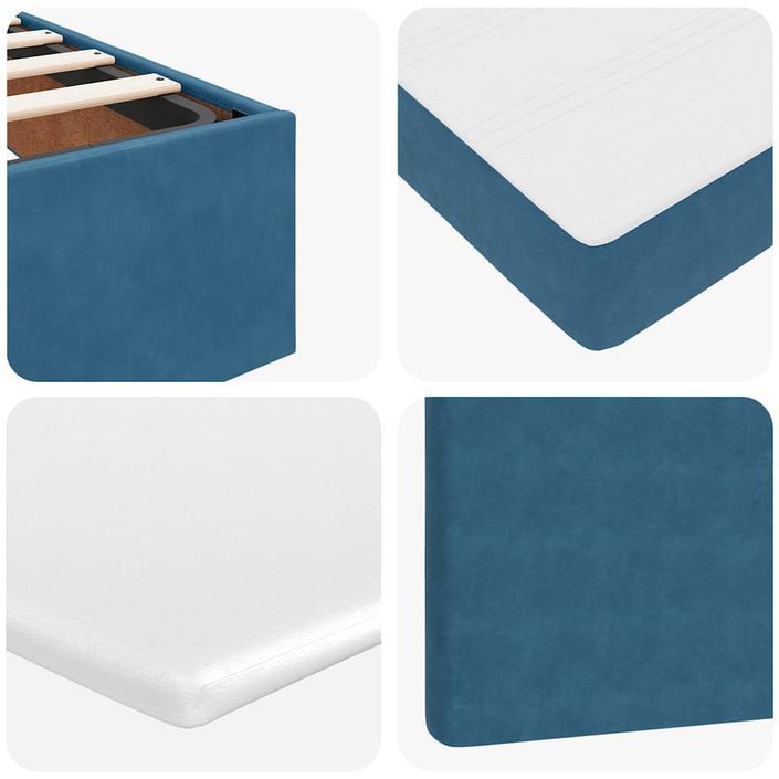 Cadre de lit ottoman avec matelas bleu foncé 140x190 cm velours - Photo n°11