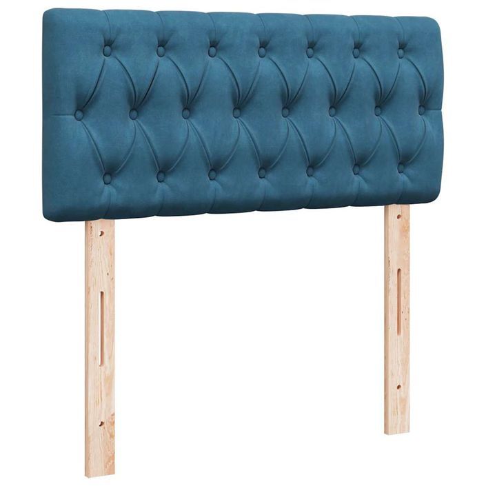 Cadre de lit ottoman avec matelas bleu foncé 80x200 cm velours - Photo n°7