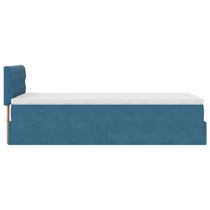 Cadre de lit ottoman avec matelas bleu foncé 80x200 cm velours - Photo n°8