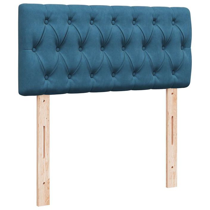 Cadre de lit ottoman avec matelas bleu foncé 80x200 cm velours - Photo n°8