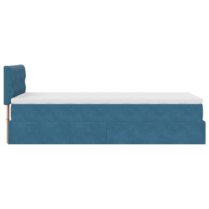 Cadre de lit ottoman avec matelas bleu foncé 80x200 cm velours - Photo n°9