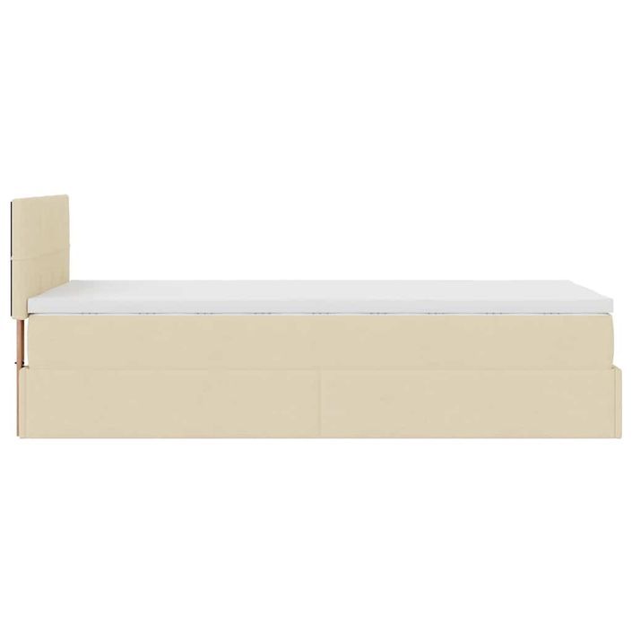 Cadre de lit ottoman avec matelas crème 100x200cm tissu - Photo n°8