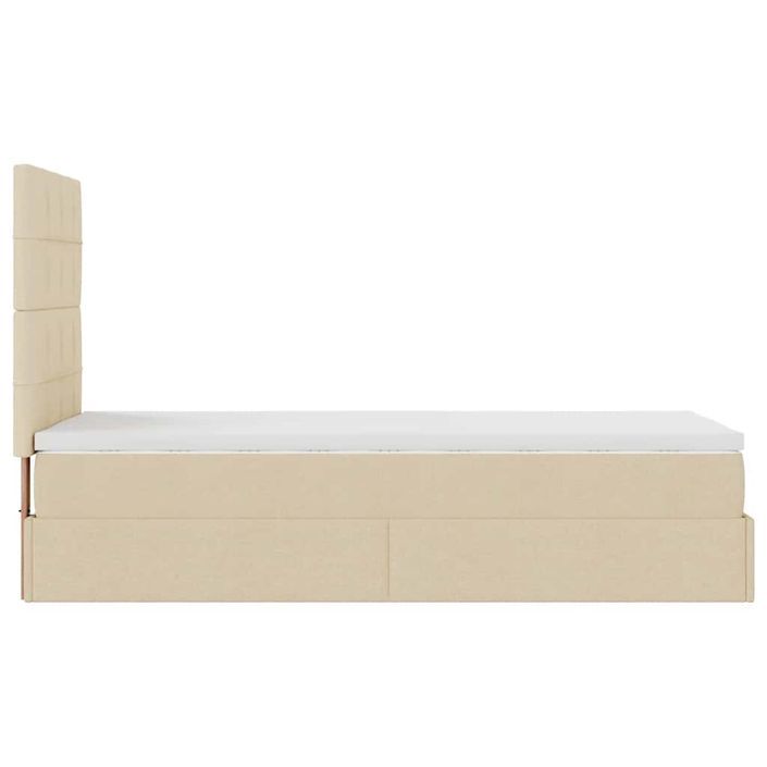 Cadre de lit ottoman avec matelas crème 100x200cm tissu - Photo n°8