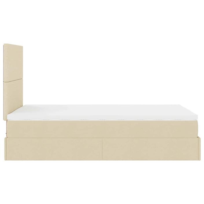 Cadre de lit ottoman avec matelas crème 120x200cm tissu - Photo n°8