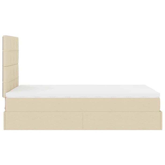 Cadre de lit ottoman avec matelas crème 120x200cm tissu - Photo n°8