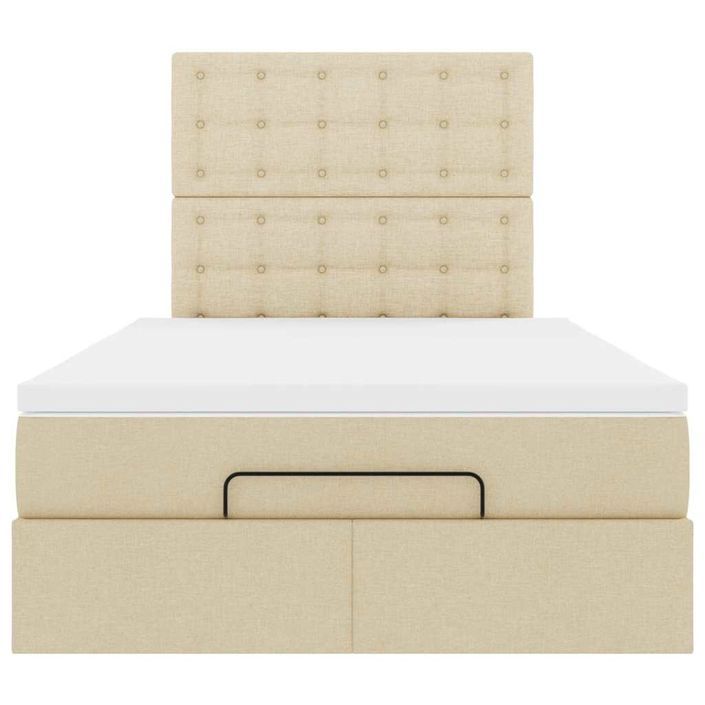 Cadre de lit ottoman avec matelas crème 120x200cm tissu - Photo n°5