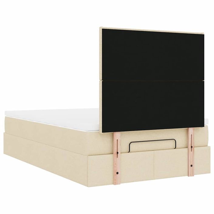 Cadre de lit ottoman avec matelas crème 120x200cm tissu - Photo n°10