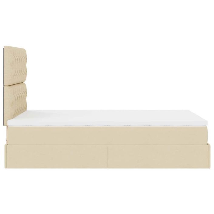 Cadre de lit ottoman avec matelas crème 120x200cm tissu - Photo n°9