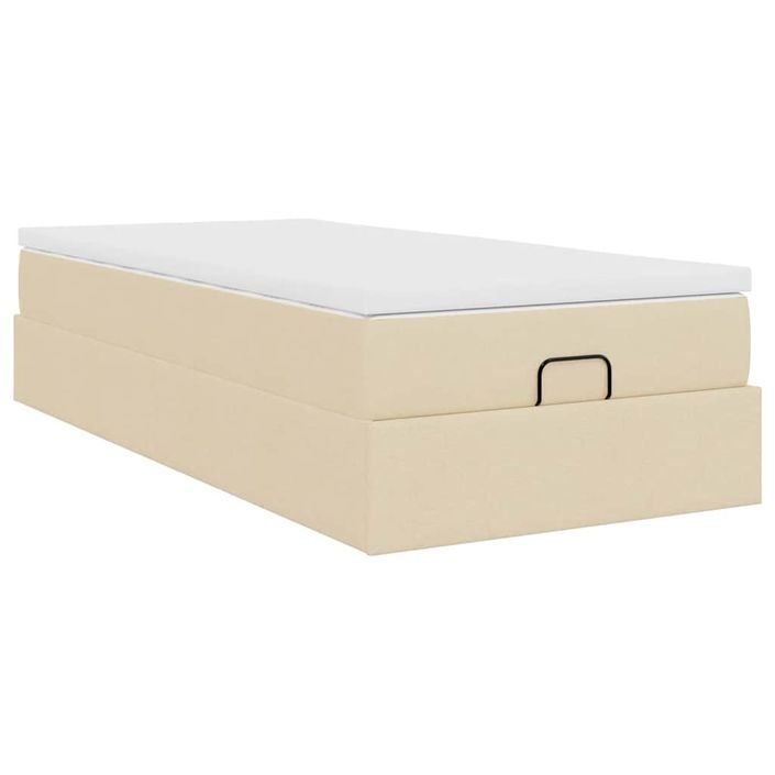 Cadre de lit ottoman avec matelas crème 80x200 cm tissu - Photo n°8