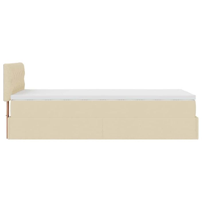 Cadre de lit ottoman avec matelas crème 80x200 cm tissu - Photo n°9