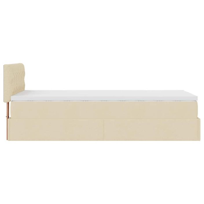 Cadre de lit ottoman avec matelas crème 90x200 cm tissu - Photo n°8