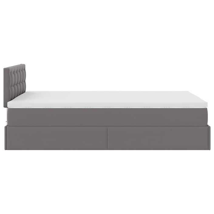 Cadre de lit ottoman avec matelas gris 120x200 cm similicuir - Photo n°8