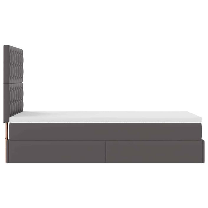 Cadre de lit ottoman avec matelas gris 90x200 cm similicuir - Photo n°8