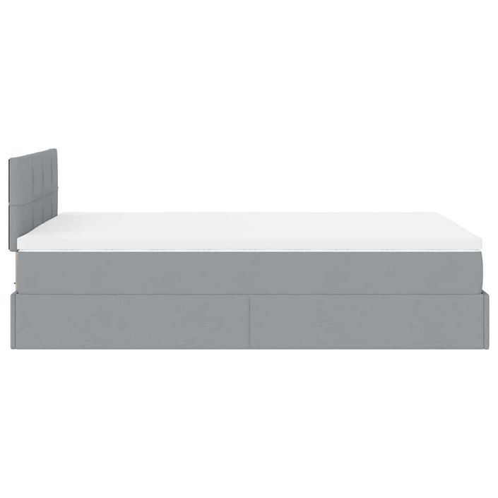 Cadre de lit ottoman avec matelas gris clair 120x190 cm tissu - Photo n°8