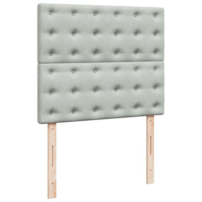 Cadre de lit ottoman avec matelas gris clair 120x190 cm velours - Photo n°10