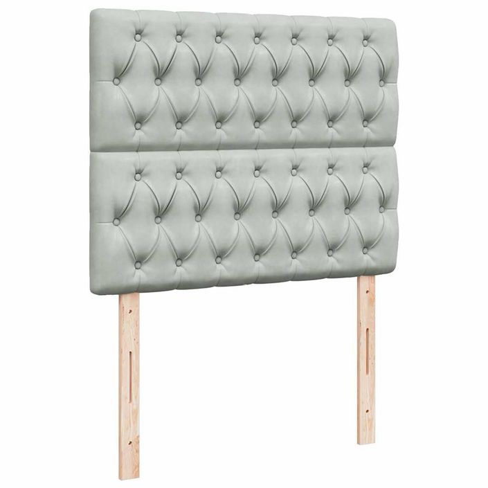 Cadre de lit ottoman avec matelas gris clair 120x190 cm velours - Photo n°11