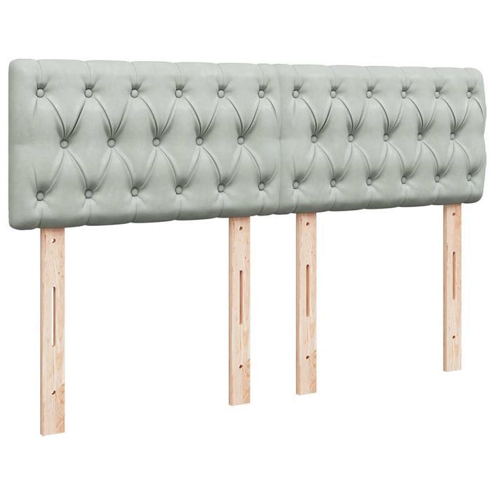 Cadre de lit ottoman avec matelas gris clair 140x200 cm velours - Photo n°7