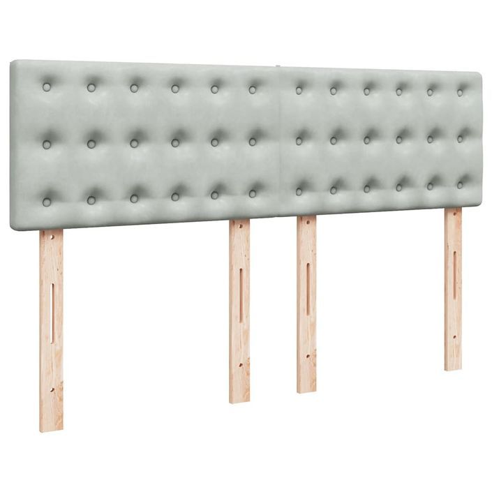 Cadre de lit ottoman avec matelas gris clair 140x200 cm velours - Photo n°7