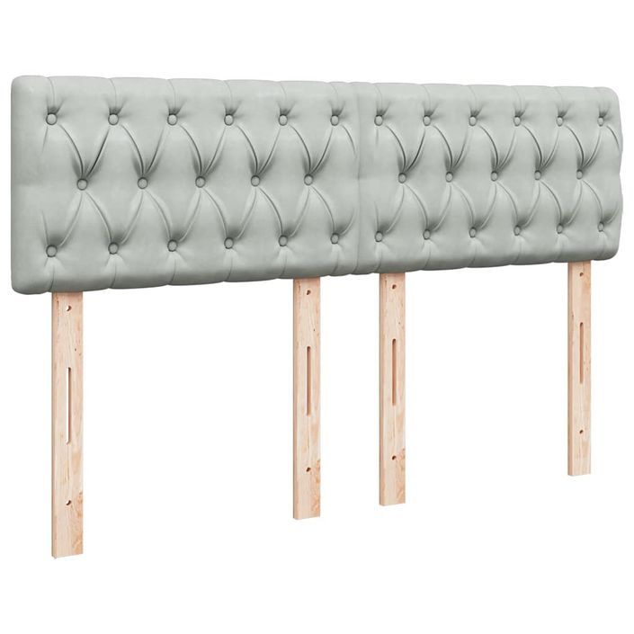 Cadre de lit ottoman avec matelas gris clair 140x200 cm velours - Photo n°8