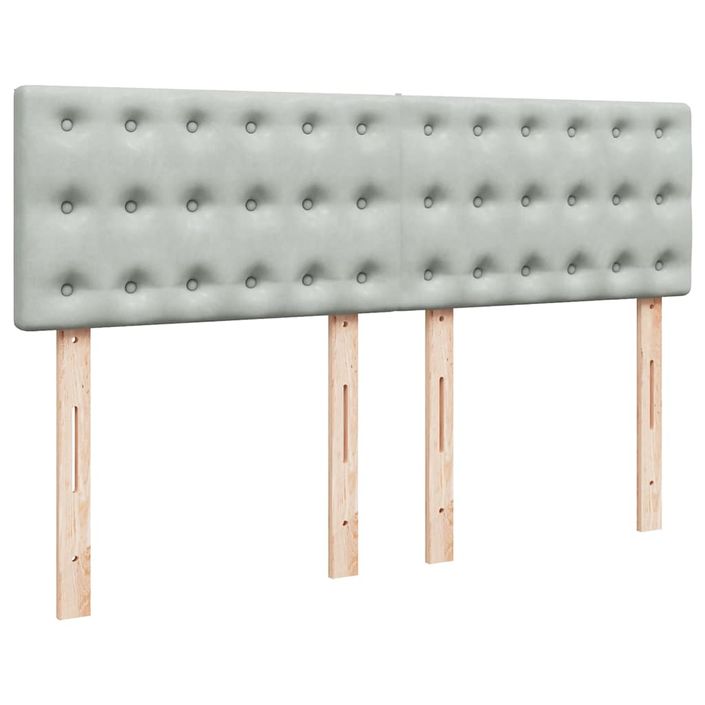 Cadre de lit ottoman avec matelas gris clair 140x200 cm velours - Photo n°8