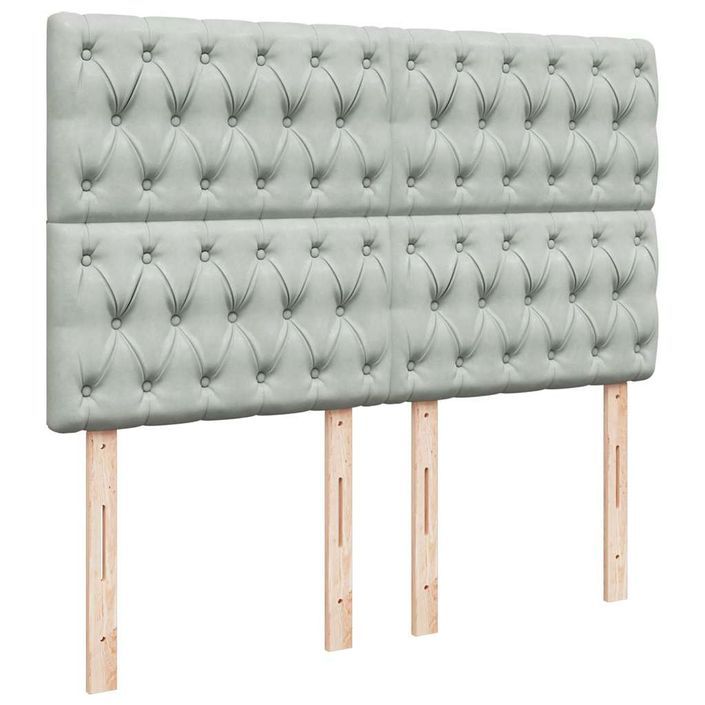 Cadre de lit ottoman avec matelas gris clair 140x200 cm velours - Photo n°10