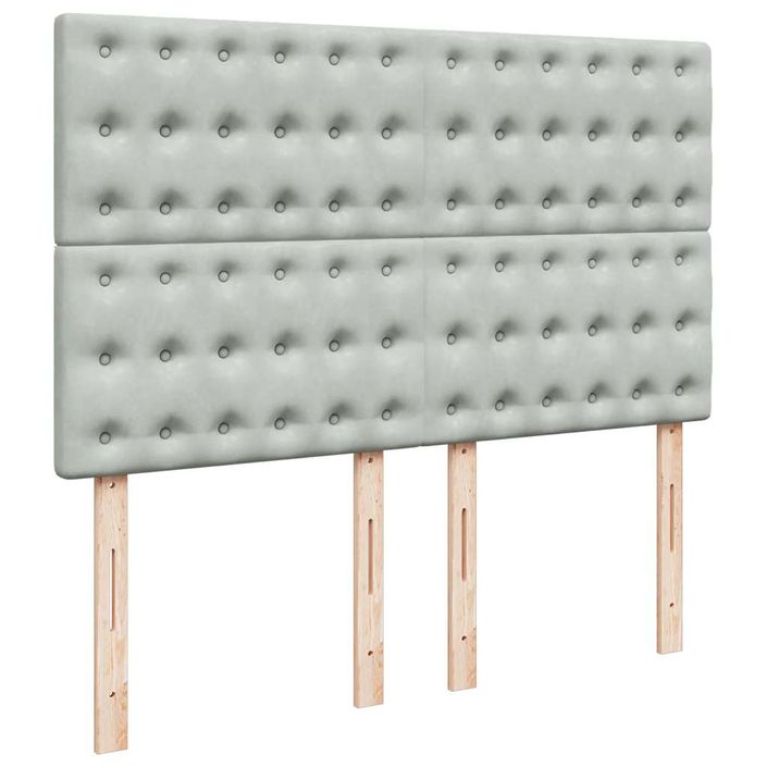 Cadre de lit ottoman avec matelas gris clair 140x200 cm velours - Photo n°10