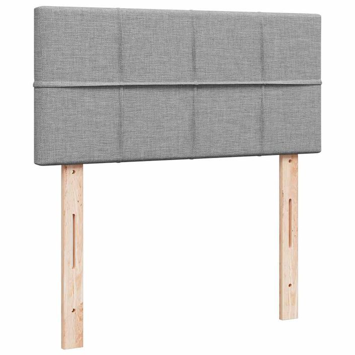 Cadre de lit ottoman avec matelas gris clair 80x200 cm tissu - Photo n°7