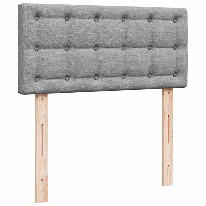 Cadre de lit ottoman avec matelas gris clair 80x200 cm tissu - Photo n°7