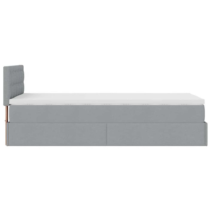 Cadre de lit ottoman avec matelas gris clair 80x200 cm tissu - Photo n°8