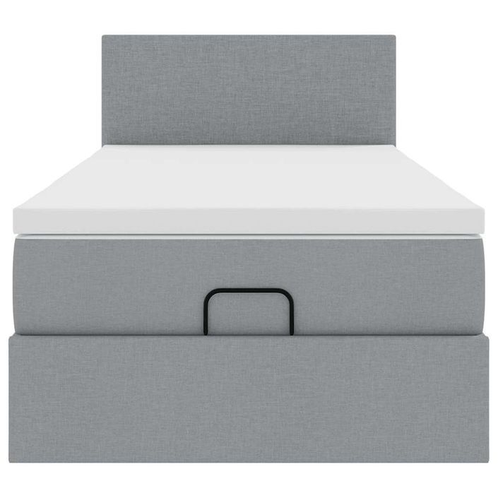 Cadre de lit ottoman avec matelas gris clair 80x200 cm tissu - Photo n°6