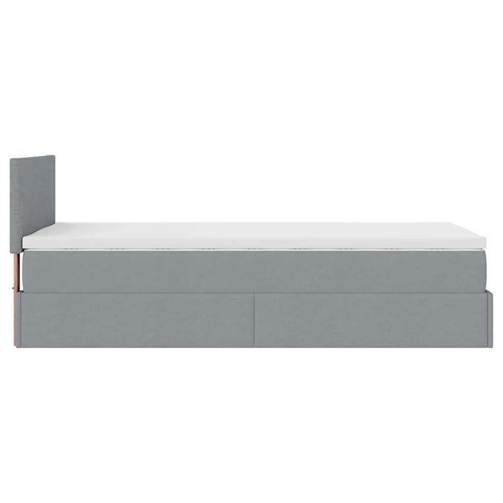 Cadre de lit ottoman avec matelas gris clair 80x200 cm tissu - Photo n°9