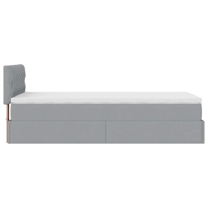 Cadre de lit ottoman avec matelas gris clair 80x200 cm tissu - Photo n°9