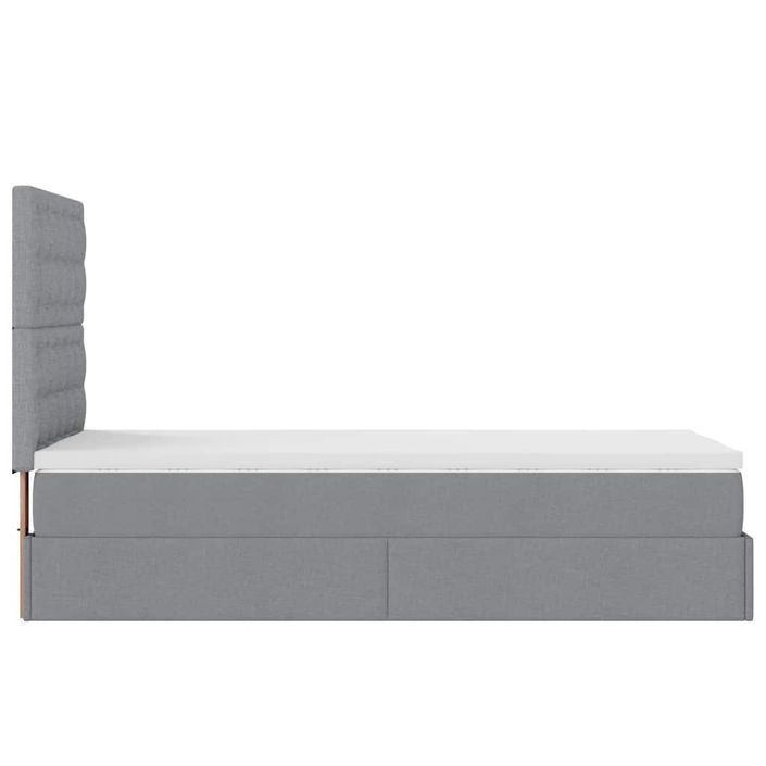 Cadre de lit ottoman avec matelas gris clair 80x200 cm tissu - Photo n°8