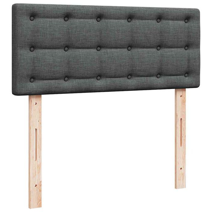 Cadre de lit ottoman avec matelas gris foncé 120x200cm tissu - Photo n°7