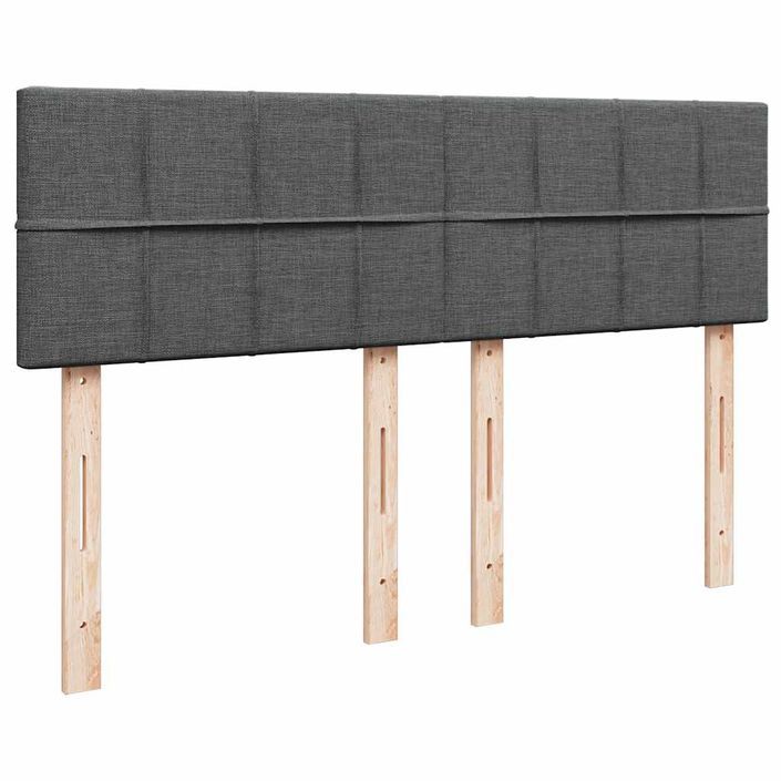 Cadre de lit ottoman avec matelas gris foncé 140x190 cm tissu - Photo n°7