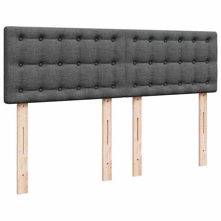 Cadre de lit ottoman avec matelas gris foncé 140x190 cm tissu - Photo n°7