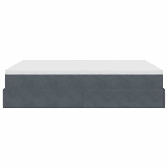 Cadre de lit ottoman avec matelas gris foncé 140x190 cm velours - Photo n°7