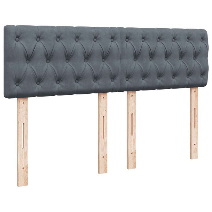 Cadre de lit ottoman avec matelas gris foncé 140x190 cm velours - Photo n°7