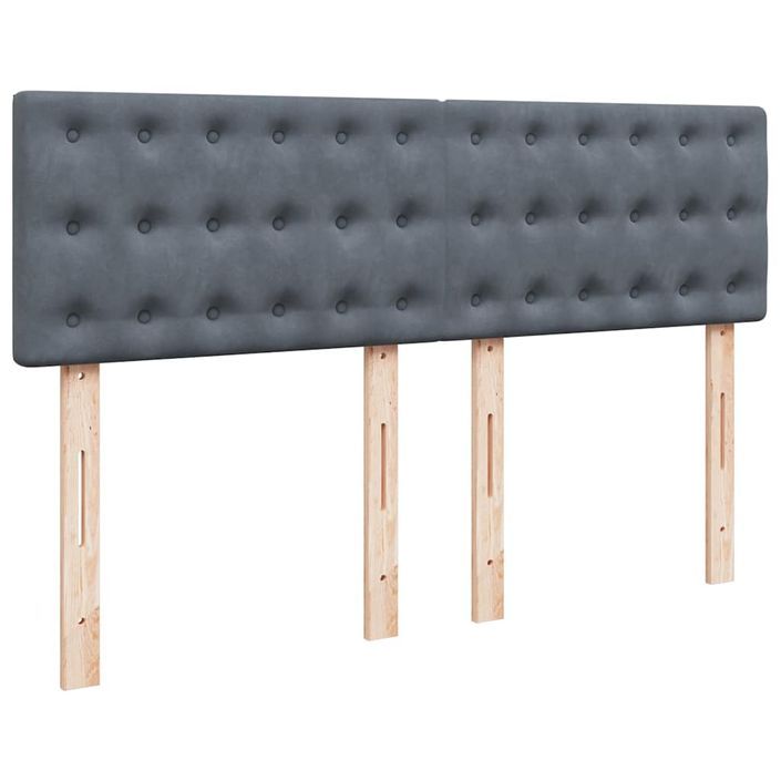 Cadre de lit ottoman avec matelas gris foncé 140x190 cm velours - Photo n°7