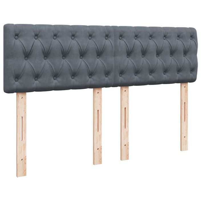 Cadre de lit ottoman avec matelas gris foncé 140x190 cm velours - Photo n°8