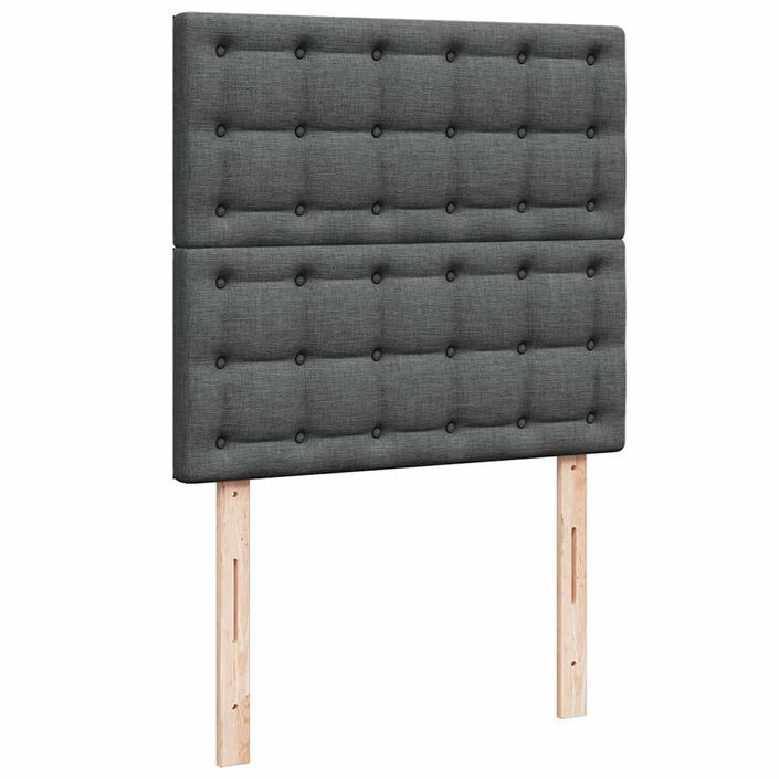 Cadre de lit ottoman avec matelas gris foncé 160x200cm tissu - Photo n°11