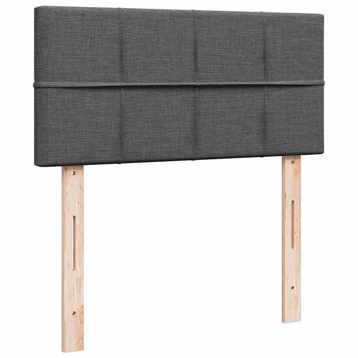 Cadre de lit ottoman avec matelas gris foncé 80x200 cm tissu - Photo n°7