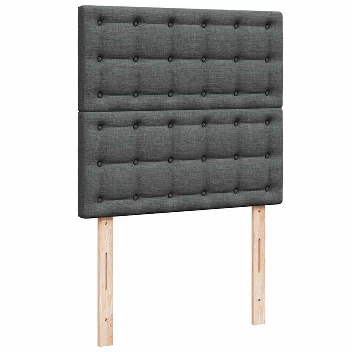 Cadre de lit ottoman avec matelas gris foncé 80x200 cm tissu - Photo n°8