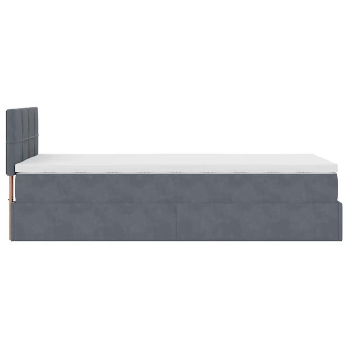 Cadre de lit ottoman avec matelas gris foncé 80x200 cm velours - Photo n°8