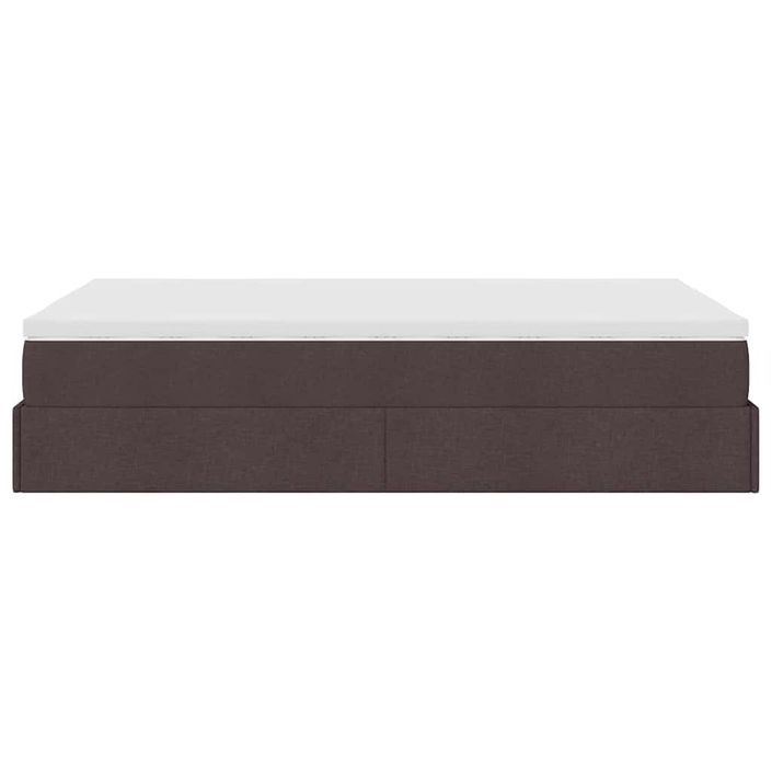 Cadre de lit ottoman avec matelas marron foncé 120x200 cm tissu - Photo n°7