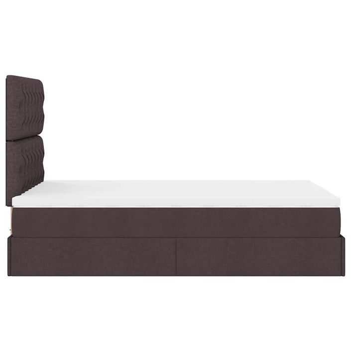 Cadre de lit ottoman avec matelas marron foncé 120x200 cm tissu - Photo n°9