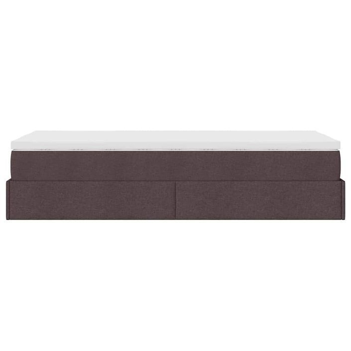 Cadre de lit ottoman avec matelas marron foncé 80x200 cm tissu - Photo n°7